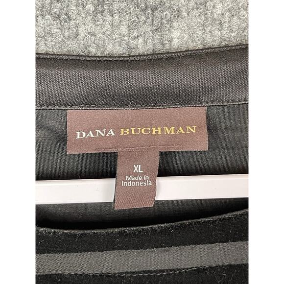 Dana Buchman Women's XL 3/4 Sleeve Black Velvet & Semi-sheer - Picture 3 of 6